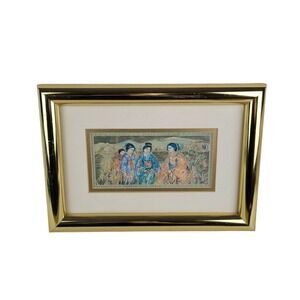 Edna Hibel Signed Japanese Women Lithograph Gold Frame Vintage Art Print
